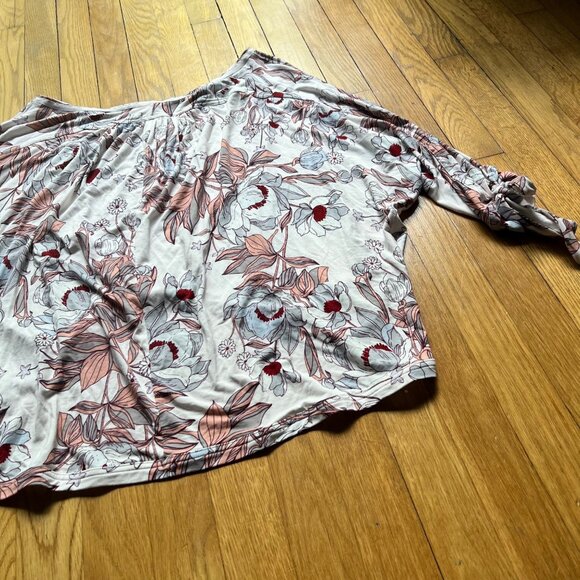 Free People Size L NEW Ballet Combo Keepin On Floral Printed Knit Blouse Top - Picture 16 of 16